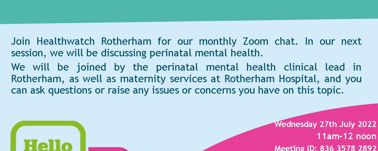 Let S Talk Perinatal Mental Health Healthwatch Rotherham